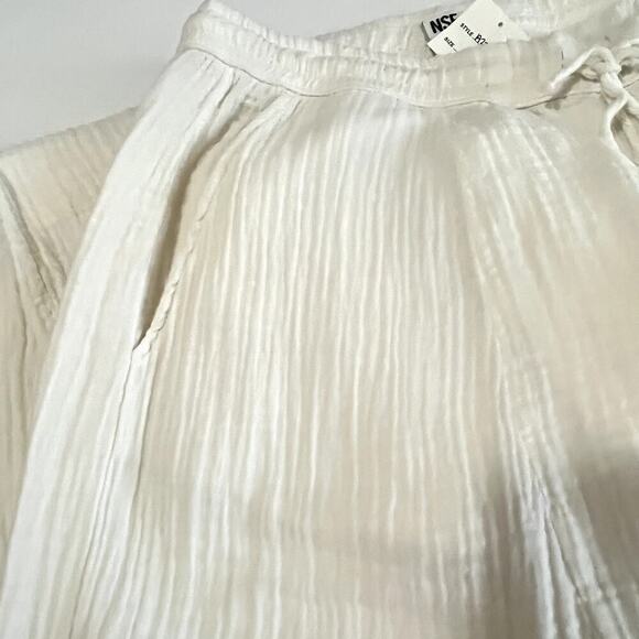 NSF Cotton Muslin‎ Drop Crotch Straight Leg Shailey Pants White Womens XL NWT - Picture 8 of 11